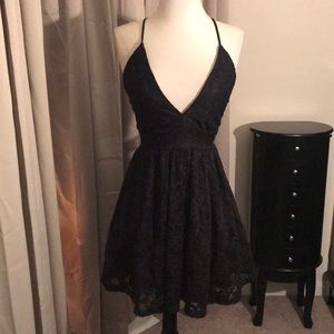 NWOT BLACK LACE PEPLUM DRESS
